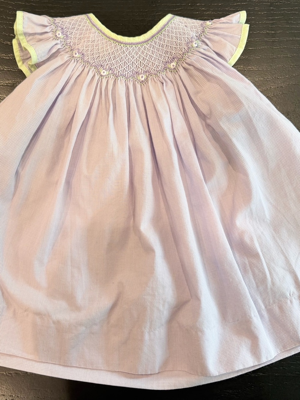 EUC Orient Express Smocked Lavender Flutter-Sleeve Kids Dress